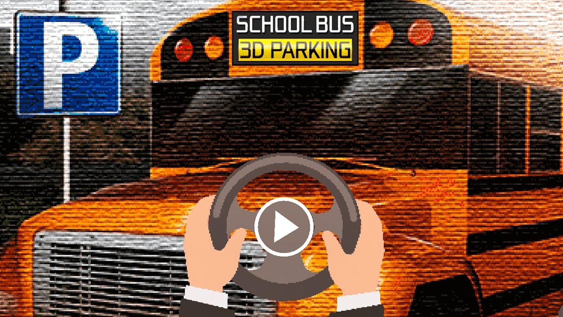 School Bus 3D Parking Logo